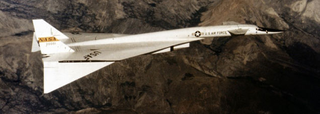 XB-70 with wingtips lowered